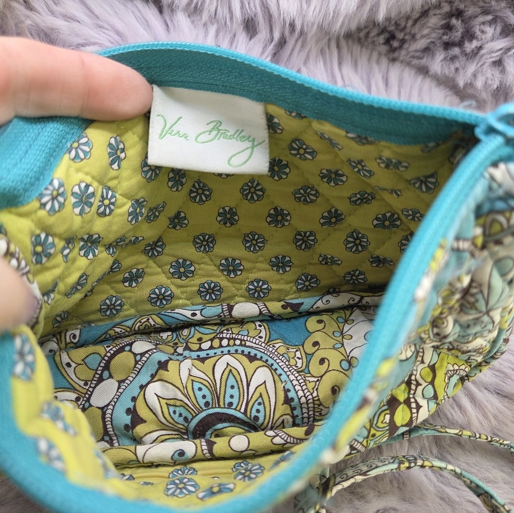 Vera Bradley Peacock Garden Crossbody Teal - Picture 8 of 9